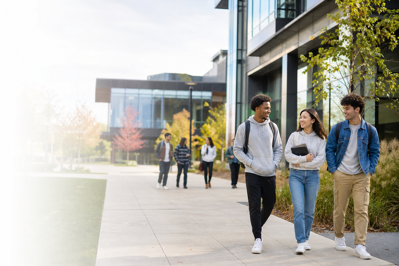 Students on a Canadian college campus